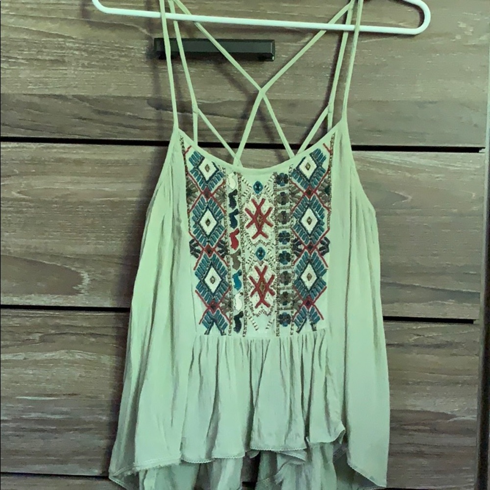 embroidered tank top
